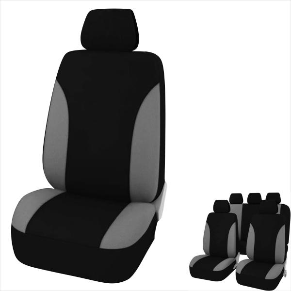 Auto Sitzbezug Set Universal Design Vorne und Hinten Schwarz mit FARBAUSWAHL